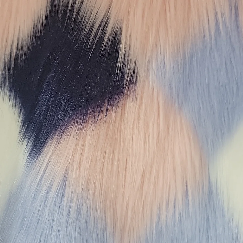 Forever 21 Chevron multicolored fur coat - Picture 7 of 7